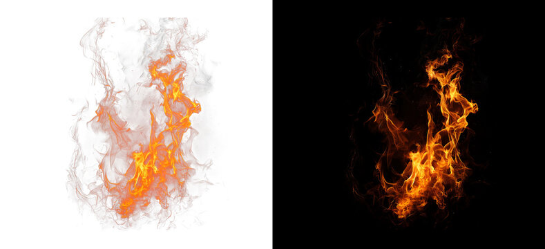 Creative fire letter J burning with intense orange flames and smoke
