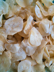 Close Up Cassava Chips Texture Background – Crispy Indonesian Snack © FLIX-FLAX
