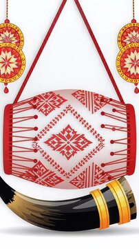 bihu Festival Celebration with Traditional Dhol and Pepa Instruments