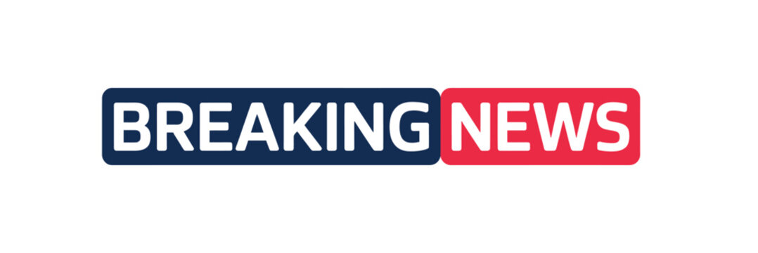 A graphic displaying the words breaking news in bold contrasting colors