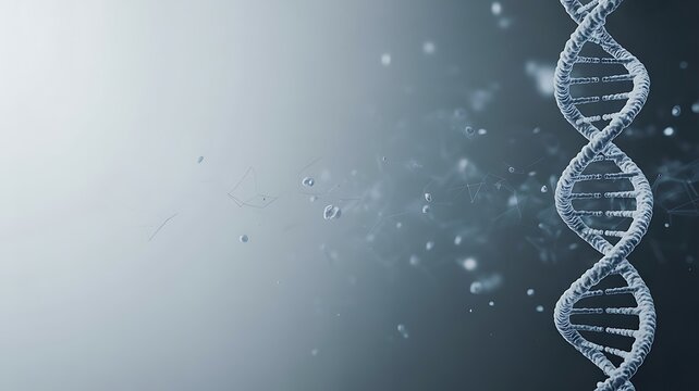 Dna double helix structure on gradient background