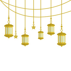 Obraz premium Gold Islamic Ramadan Lantern
