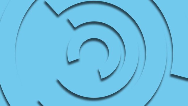 Abstract Blue Spinning Circles Motion Background 4K. Abstract Circular Design Motion Background.