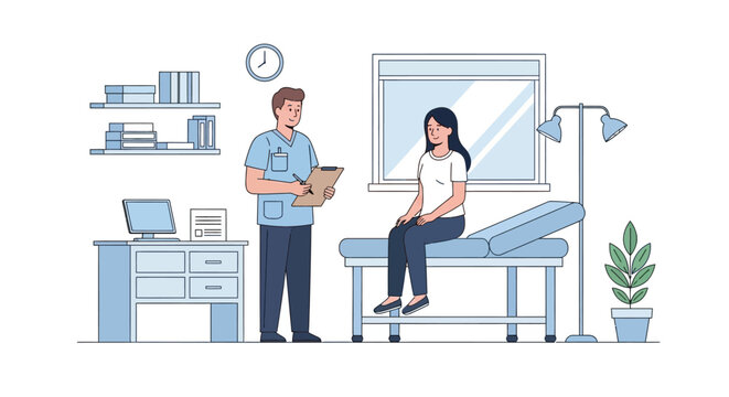 Doctor and patient consultation.