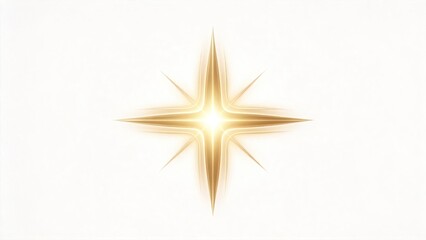 Obraz premium Golden glowing starburst with radiant light rays on white background perfect for holiday Christmas celebration luxury divine and abstract graphic design projects,design,concept