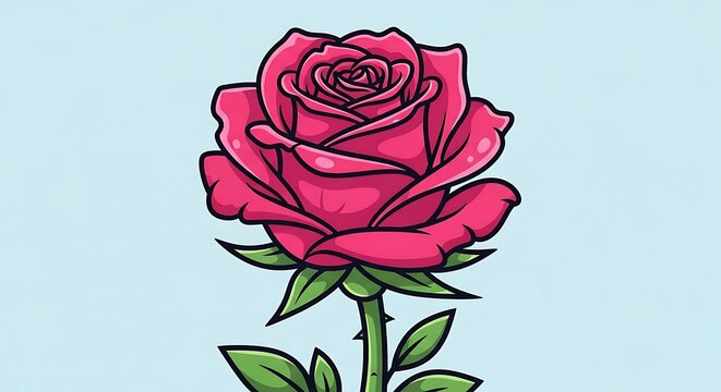 A beautiful pink rose illustration illustration
