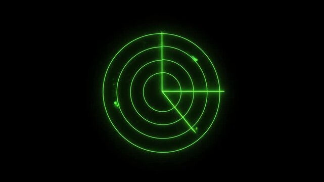 Military Style Green Radar Sweep Screen Interface