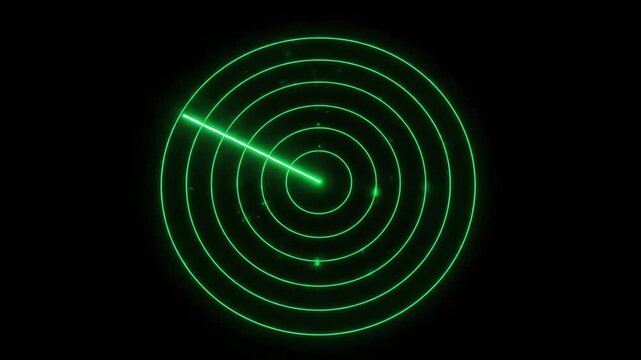 Digital green radar sweep screen scanning targets