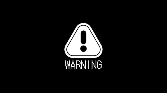 Warning sign alert signal with white warning triangle and text, perfect for safety, caution, danger, risk, alert, safety measures, and emergency concepts.