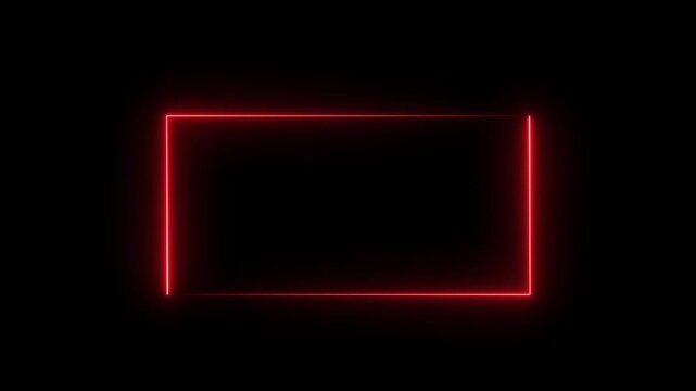 Animation of glowing neon rectangles abstract background.4k video