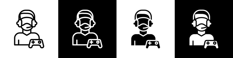 Gamers black and white icon design concept © okta
