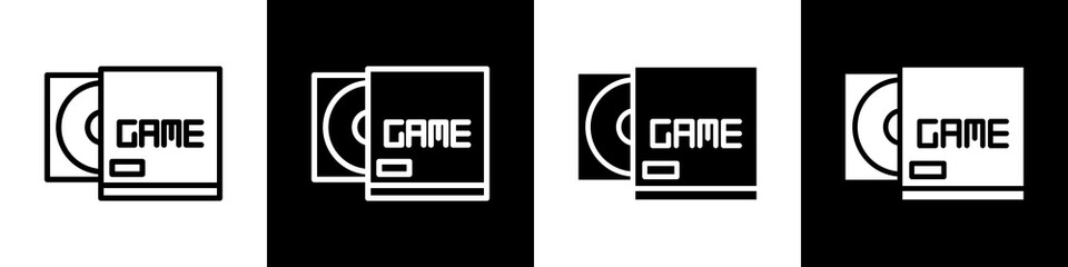  Video game black and white icon design concept © okta