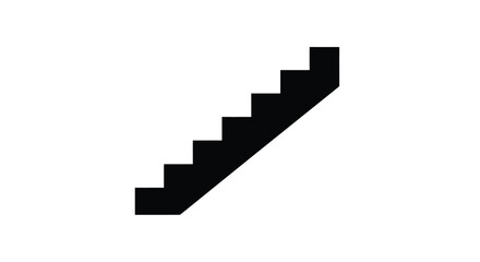 Simple illustration of a black staircase against a white background