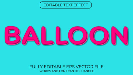Fototapeta premium Balloon editable text effect