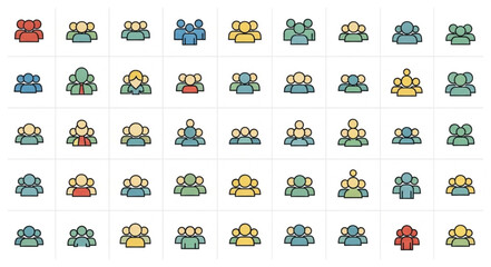 Diverse Group Icons - A Collection of People Representations.