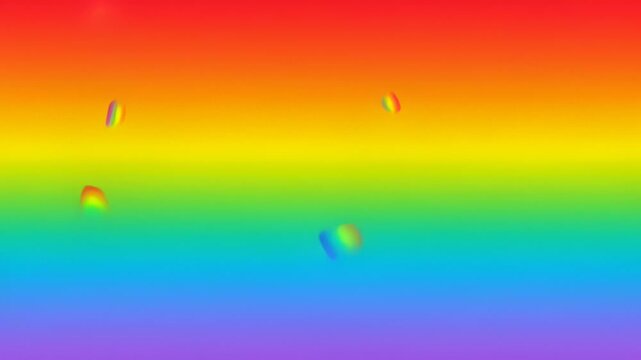 Small Rainbow Confetti Falling Against a Blurred Rainbow Gradient Background
