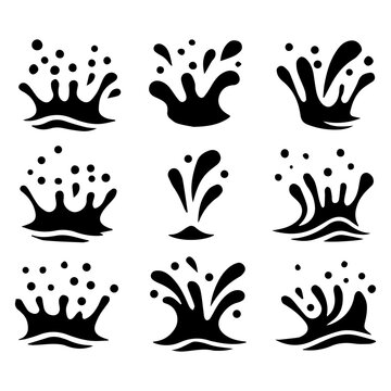 Black Splash Icons for Creative Graphic Design.