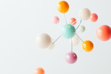 Colorful abstract atom model in a science and technology concept for educational design