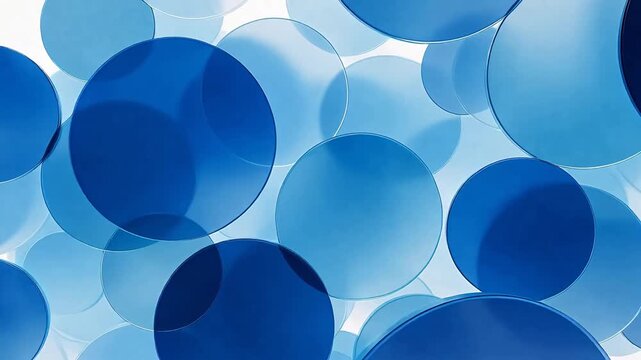 Abstract blue circular shapes overlapping on white background &mdash; minimalist modern design for branding, UI, or editorial use