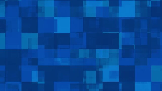 Blue digital glitch loopable abstract pixelated background, modern tech animation
