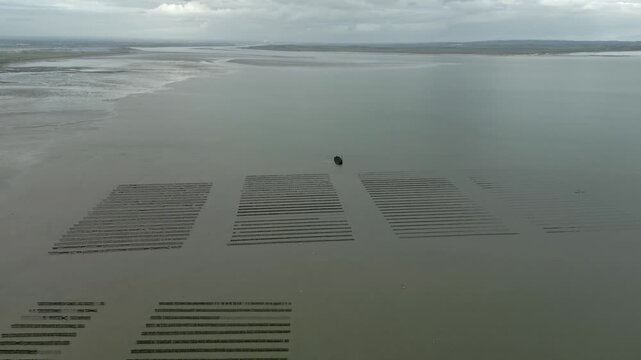 Whitstable Oyster Farm Seasalt Barge Aerial View UK