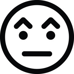 Obraz premium Confused Face Icon Question Mark Emoji Skeptical Expression Simple Vector Art Isolated On White