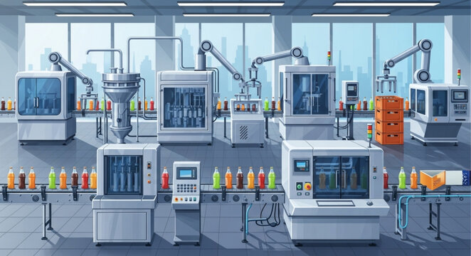 Automated Manufacturing Production Line Machinery.