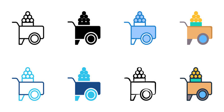 Street snacks icons set multiple style collection. Editable stroke 
