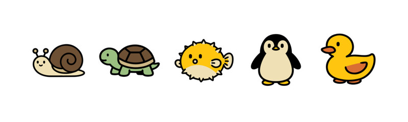 Fototapeta premium Cute cartoon animals for kids and design projects