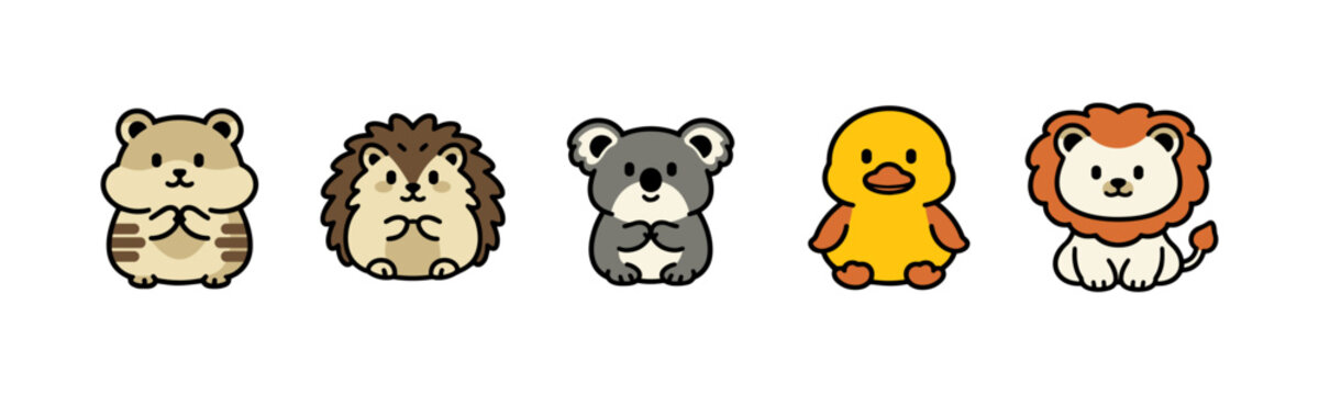 Cute cartoon animals for kids and children
