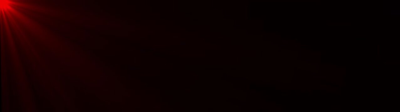 Abstract shimmering red light rays burst and rotate slowly, creating dynamic optical flare effect on a completely dark background. Sun rays effect footage overlay.