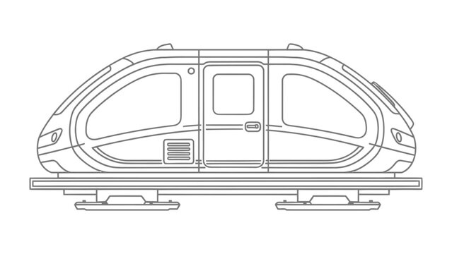 Futuristic Personal Rapid Transit Car: Sleek personal rapid transit car design showcasing modern transportation innovation.