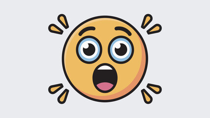 Obraz premium A cartoon emoji with a shocked expression and sweat drops on its face