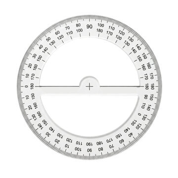 Transparent 360 degree full circle protractor tool