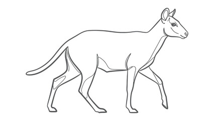 Obraz premium Drawn Wolf Portrait: A meticulously crafted outline of a wolf, presented in a clean and contemporary design, embodying strength and graceful movement.