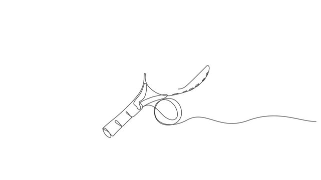 Single Line Tennis Racket Drawing Animation,1