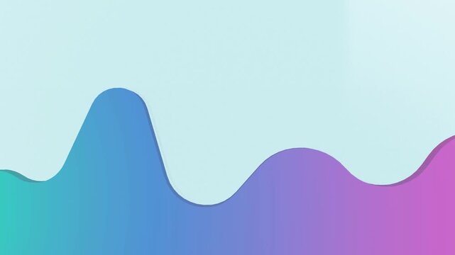 Close up background of a smooth 3D gradient wave graph in purple and blue tones symbolizing digital fluidity and continuous business growth for modern technical presentations