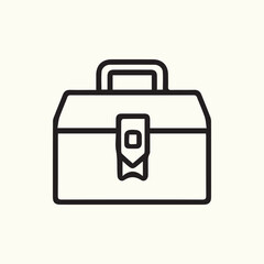 Obraz premium Minimalist Toolbox Icon Black Line Art For Business And Industry