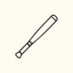 Obraz premium Minimalist Black Line Art Baseball Bat Icon For Sports Design