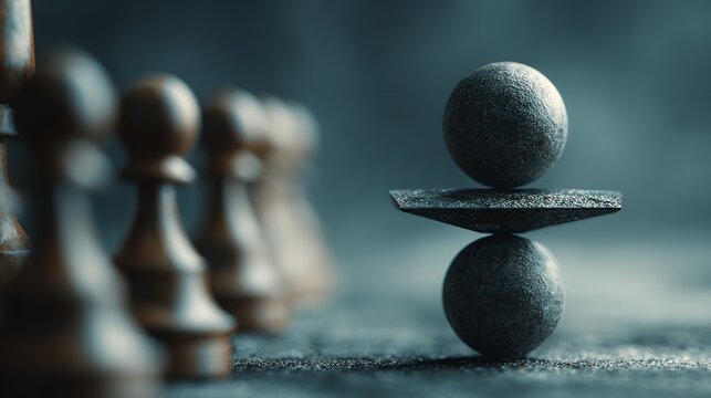 Balancing Act of Chess Pieces and Shapes