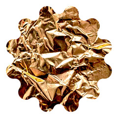 Gold foil texture with star shape on transparent background cutout