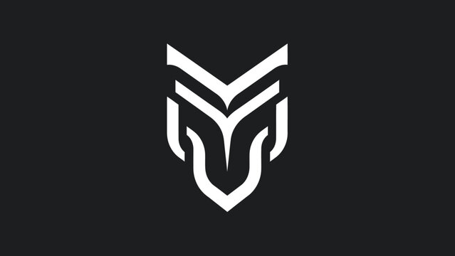 Modern stylized abstract geometric wolf head logo design.