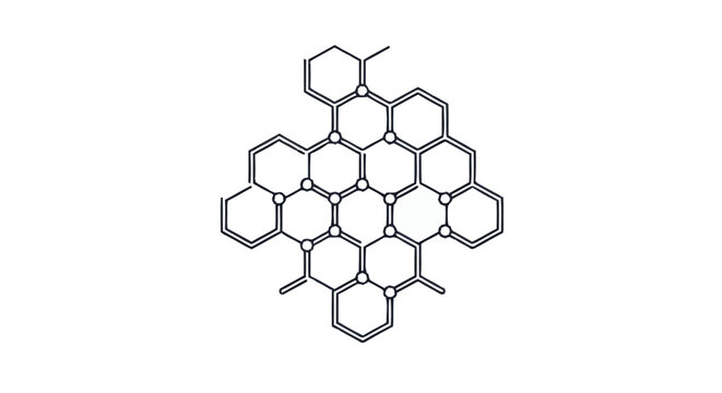 Molecular structure of a complex carbon-based molecule.