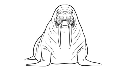 Magnificent Marine Mammoth: A majestic walrus, its impressive tusks and robust physique defining its place in the arctic realm. A study in strength. © Abu