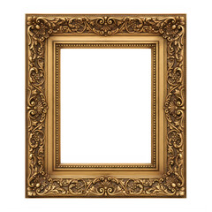 A gold ornate picture frame