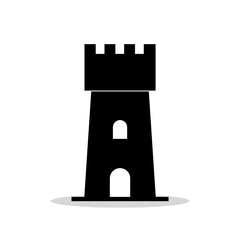 Naklejka premium Castle Tower Icon with shadow