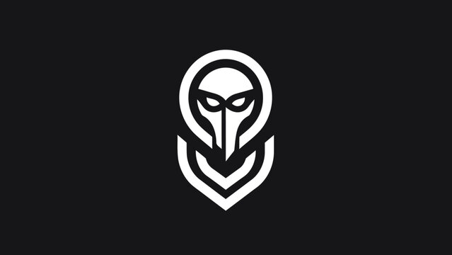 Mysterious Futuristic Masked Character Emblem.