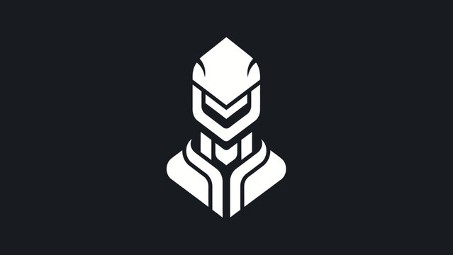 Modern Futuristic Robot Head Icon Design.