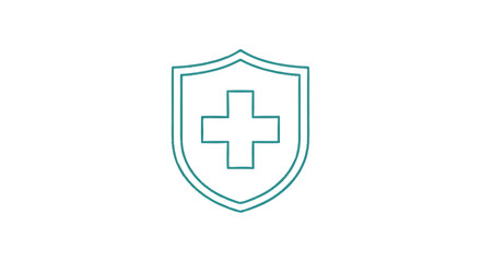 Obraz premium Medical Shield Icon Representing Health Protection and Safety.