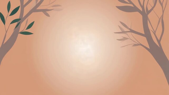 Cute Koala Sitting Between Trees Silhouette.